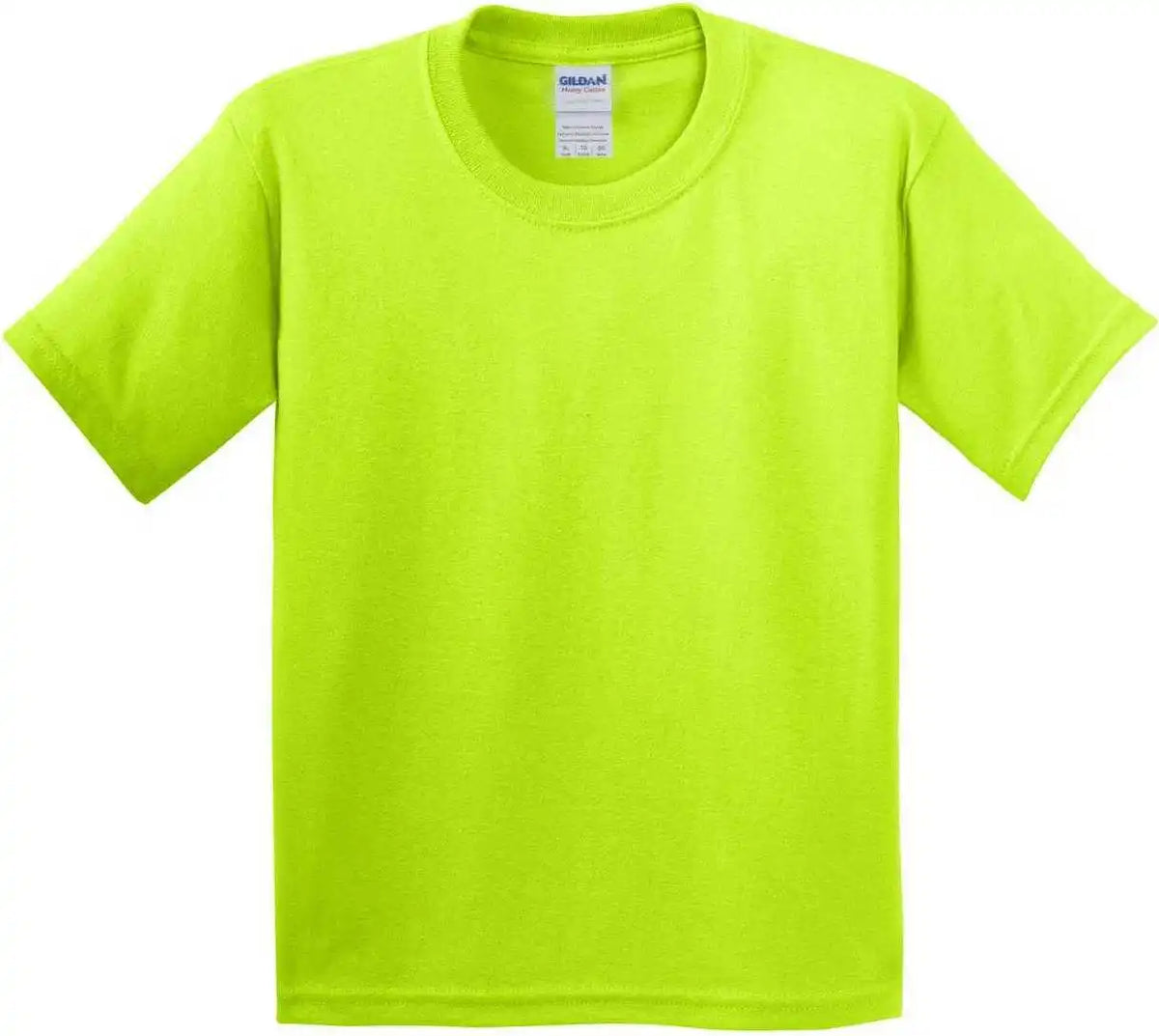 Gildan 5000b Youth Heavy Cotton 100% t Shirt Safety Green