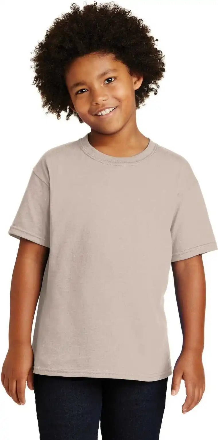 Gildan 5000b Youth Heavy Cotton 100% t Shirt Sand
