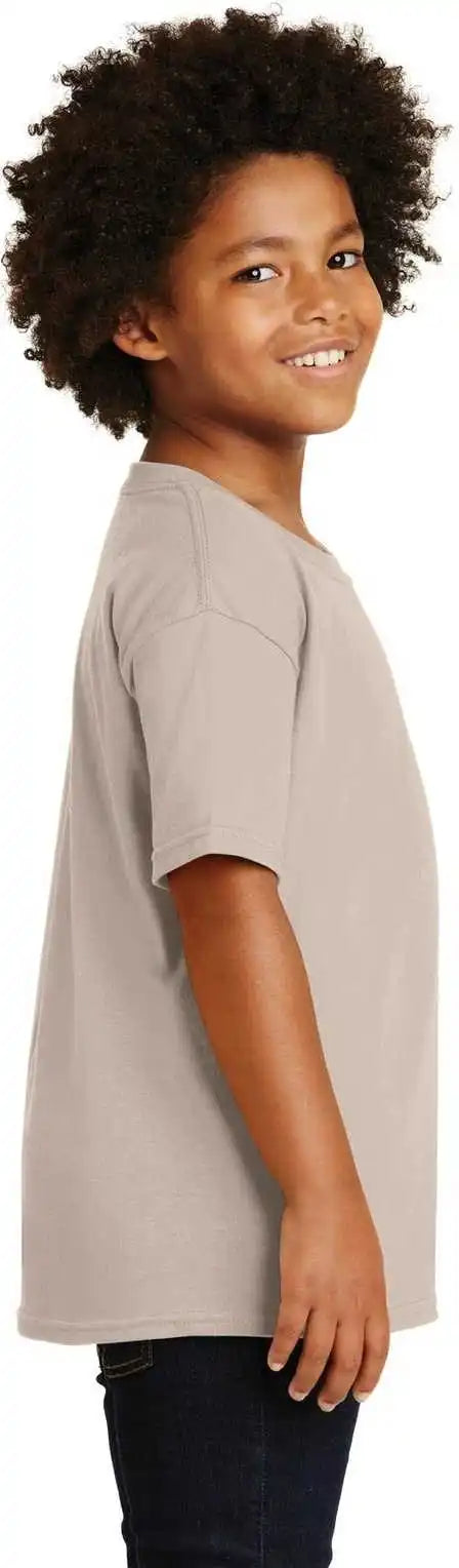 Gildan 5000b Youth Heavy Cotton 100% t Shirt Sand
