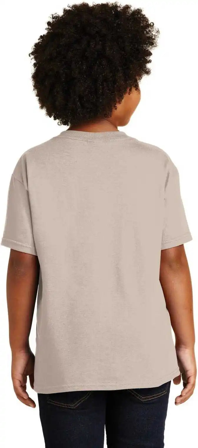 Gildan 5000b Youth Heavy Cotton 100% t Shirt Sand
