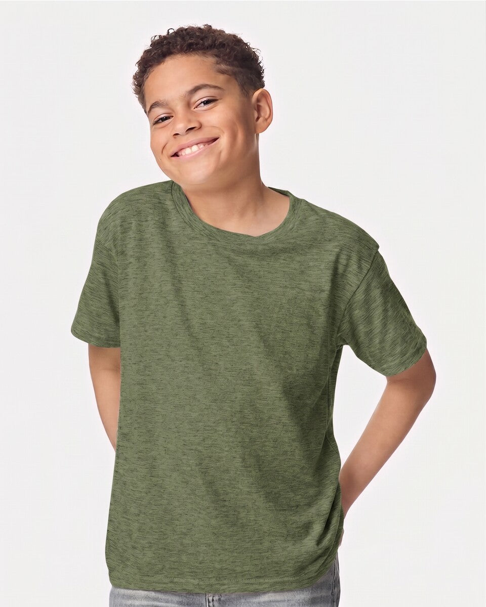 Gildan 5000b Youth Heavy Cotton T-shirt - Heather Military Green