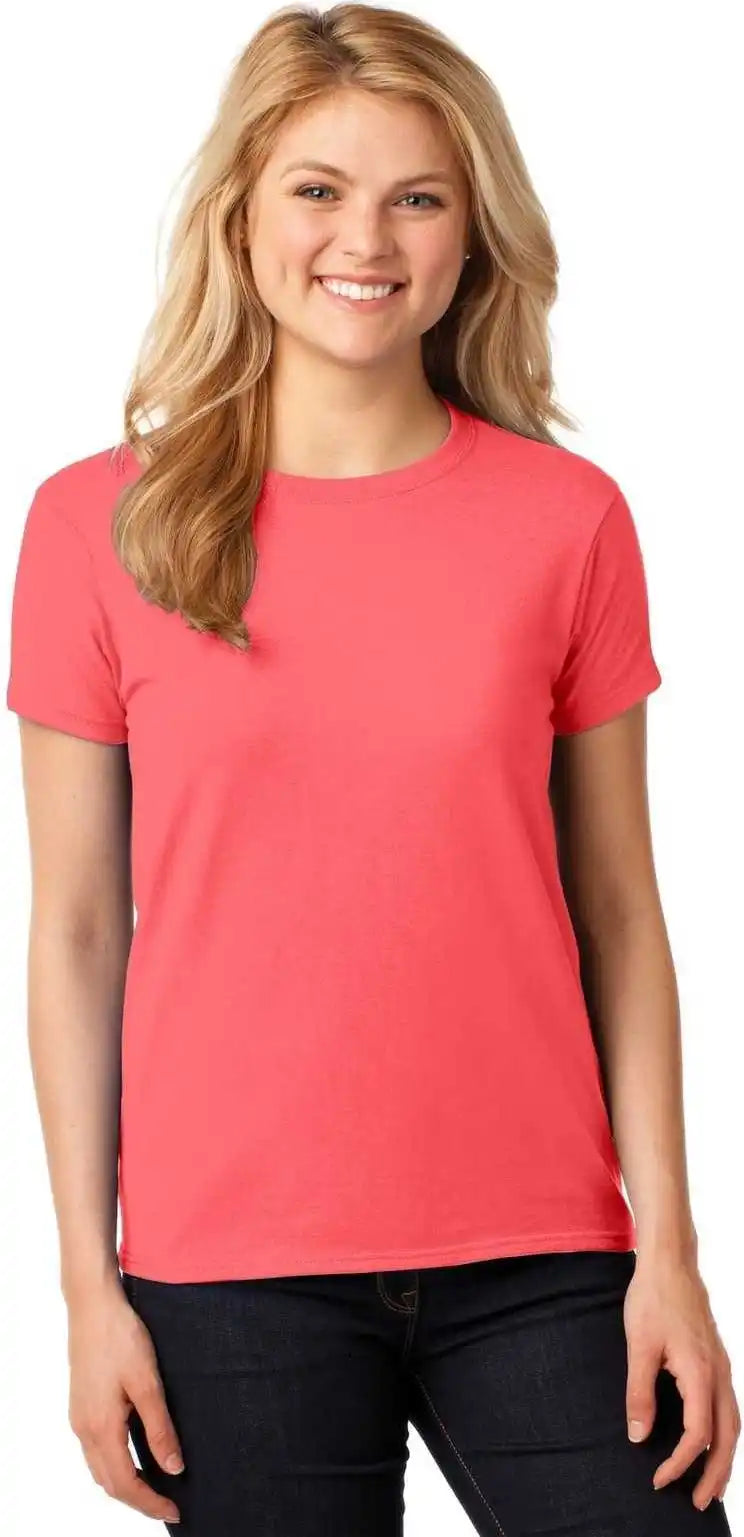 Gildan 5000l Ladies Heavy Cotton 100% T-shirt - Coral Silk