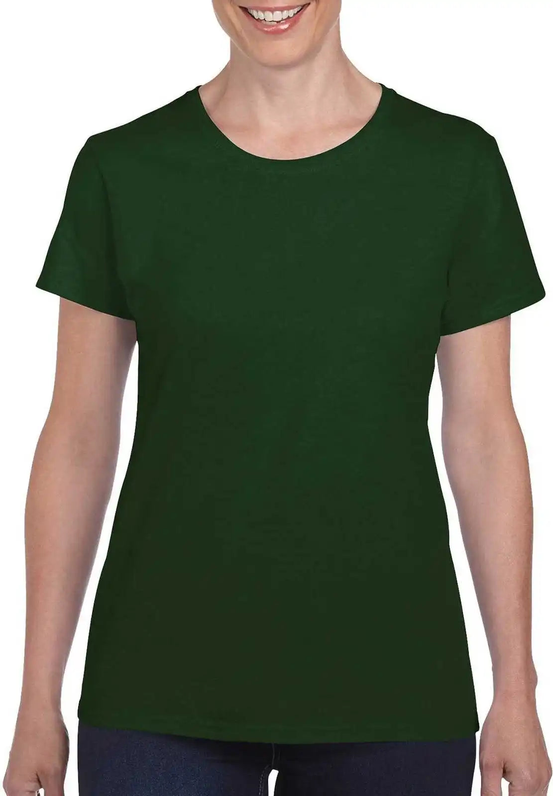 Gildan 5000l Ladies Heavy Cotton 100% t Shirt Forest Green