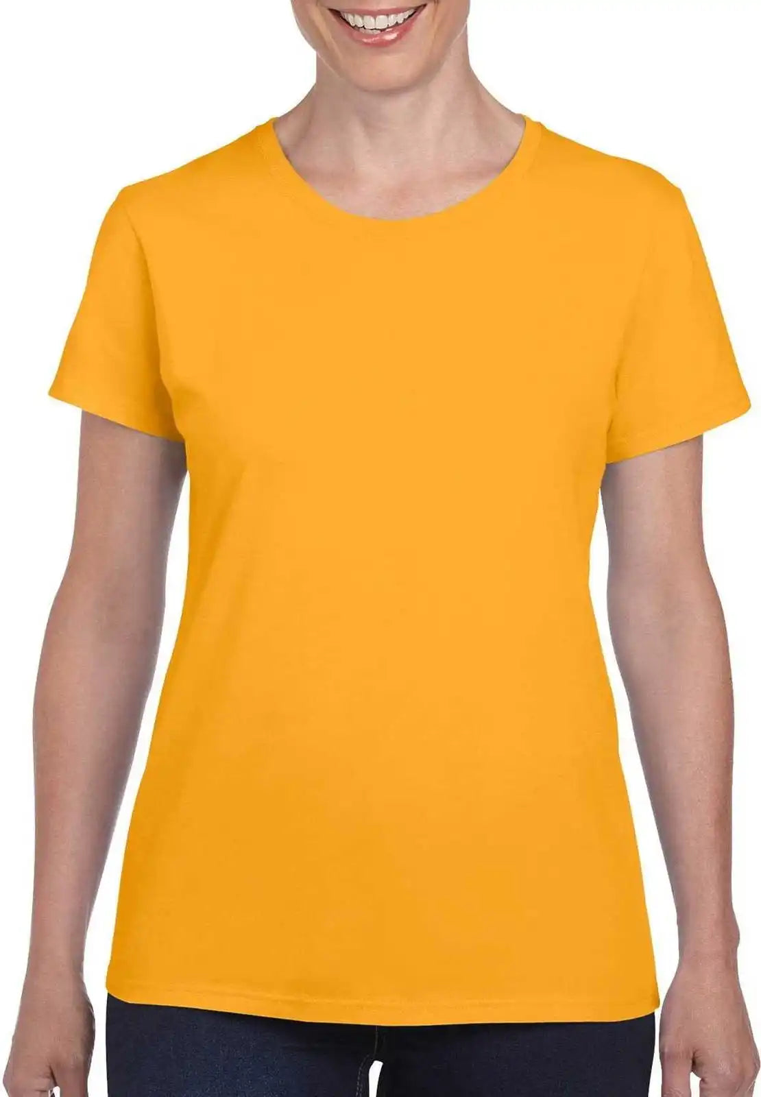 Gildan 5000l Ladies Heavy Cotton 100% t Shirt Gold