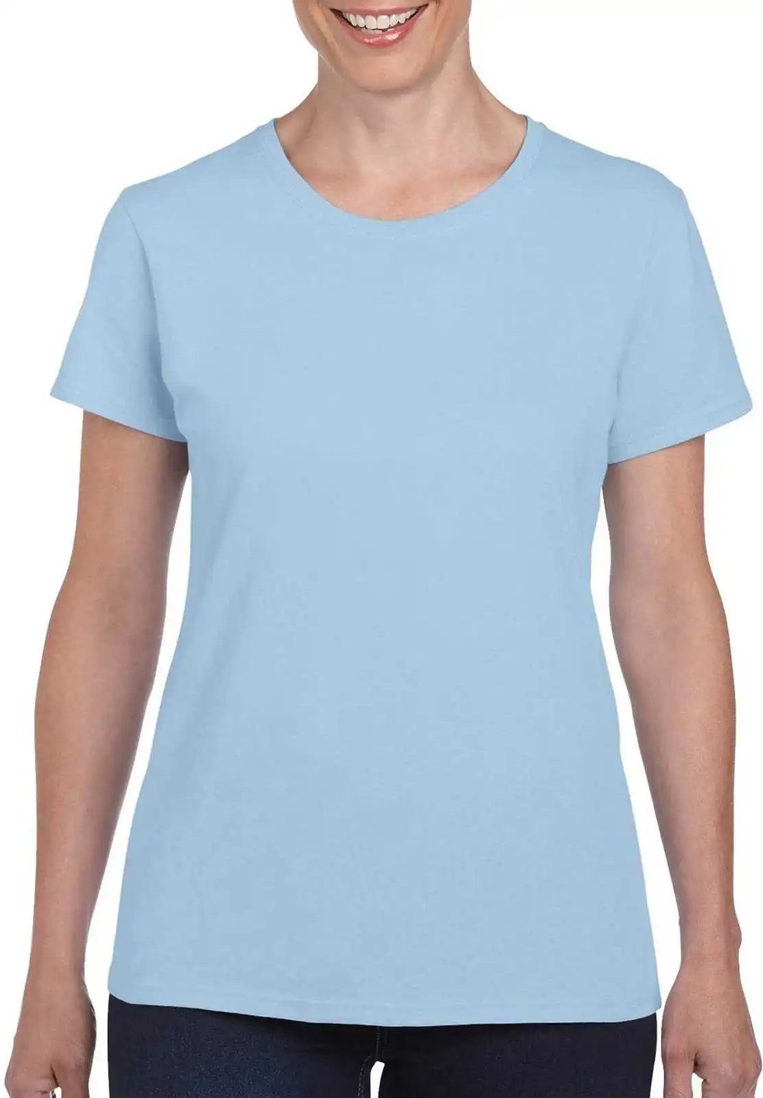 Gildan 5000l Ladies Heavy Cotton 100% t Shirt Light Blue