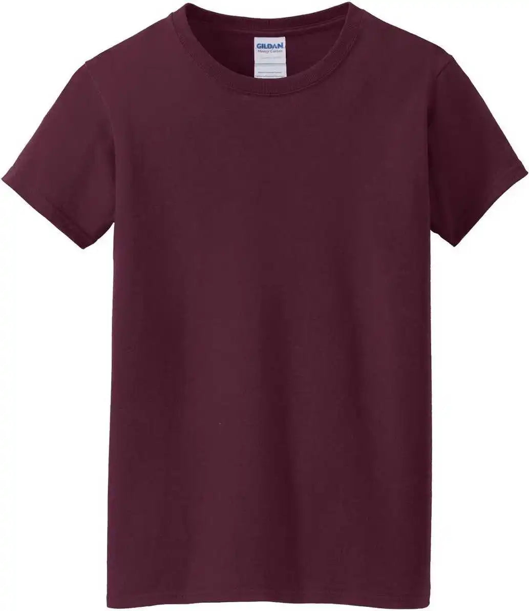 Gildan 5000l Ladies Heavy Cotton 100% t Shirt Maroon