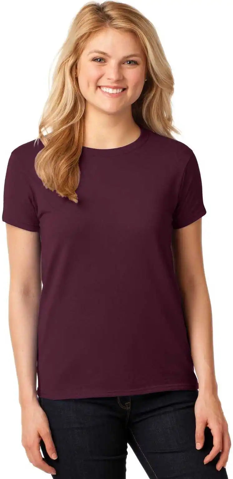 Gildan 5000l Ladies Heavy Cotton 100% t Shirt Maroon