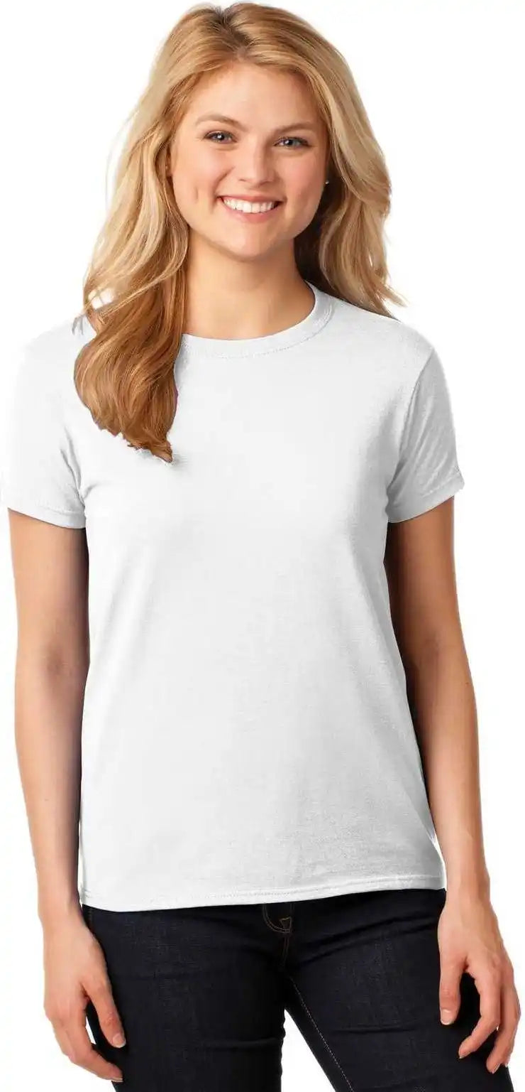 Gildan 5000l Ladies Heavy Cotton 100% t Shirt White