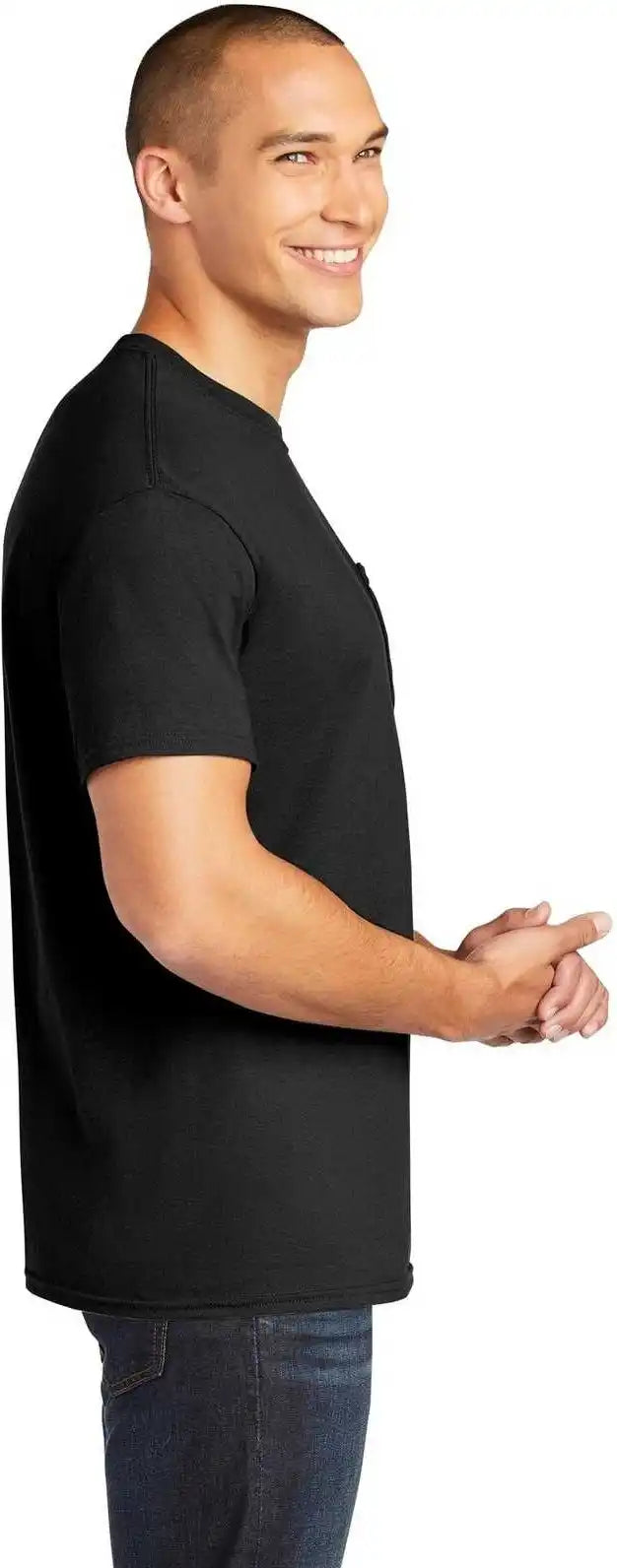 Gildan 5300 Heavy Cotton 100% Pocket t Shirt Black