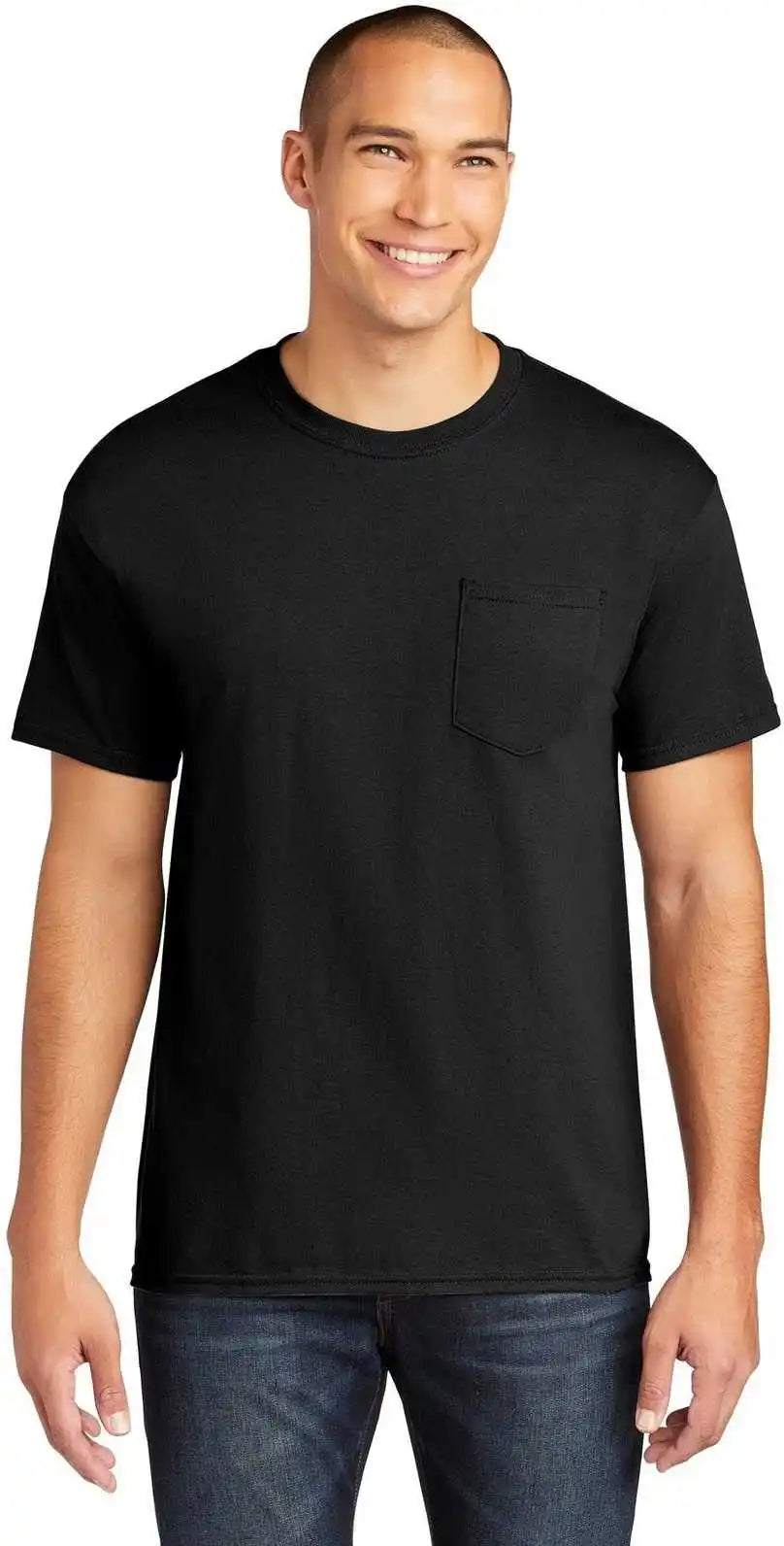Gildan 5300 Heavy Cotton 100% Pocket t Shirt Black