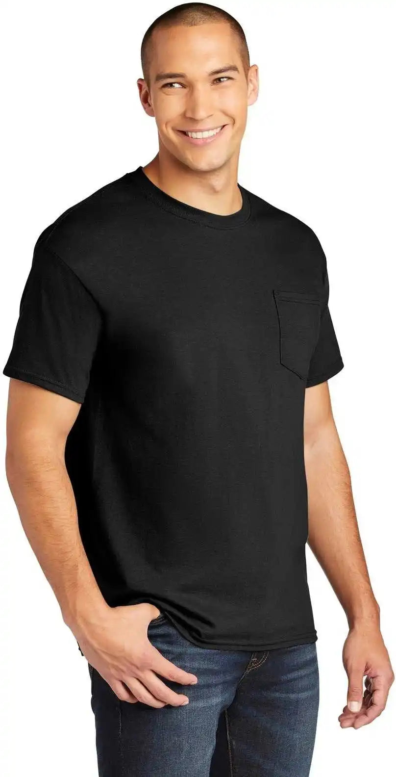 Gildan 5300 Heavy Cotton 100% Pocket t Shirt Black
