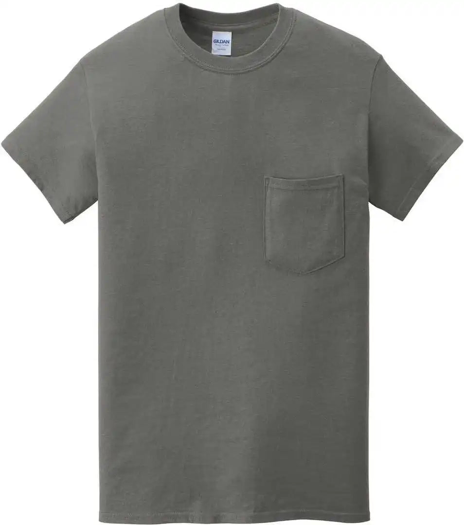 Gildan 5300 Heavy Cotton 100% Pocket t Shirt Charcoal