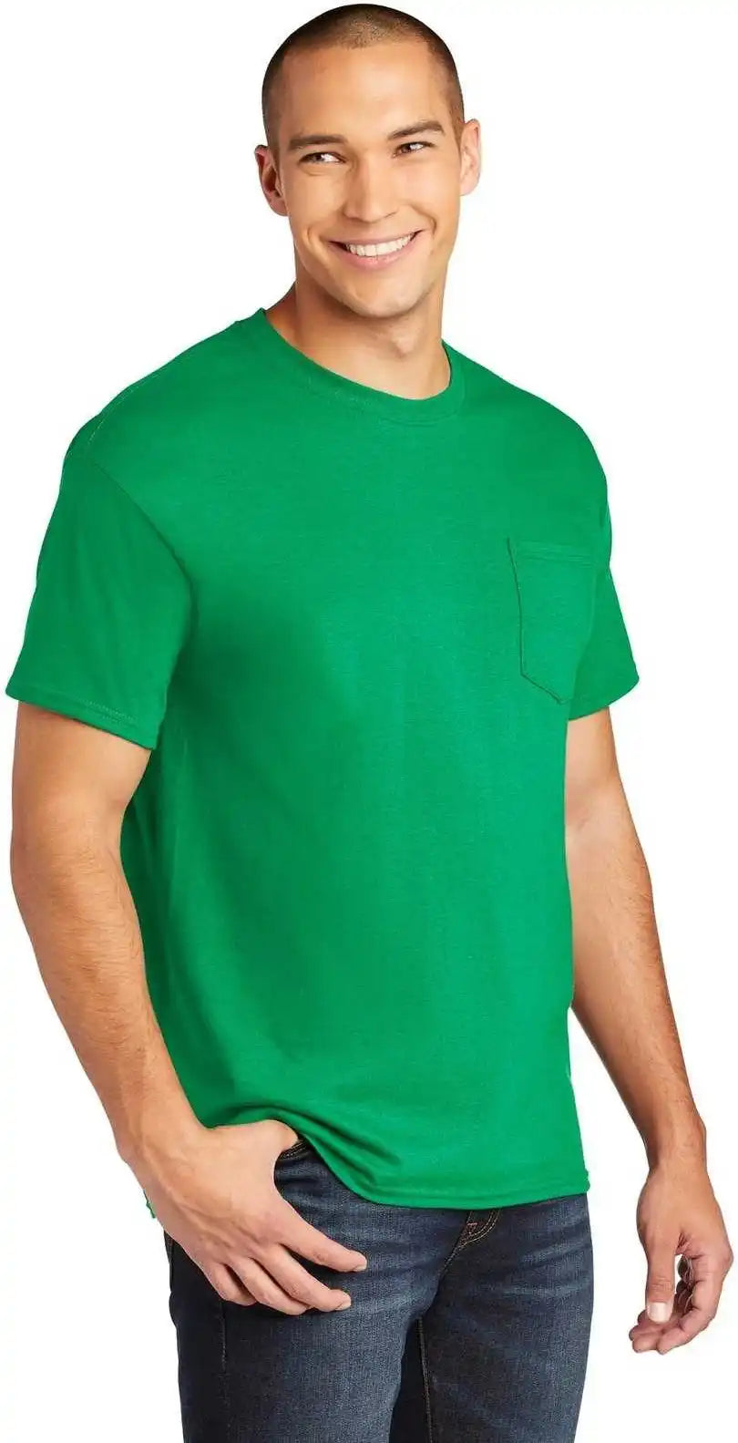 Gildan 5300 Heavy Cotton 100% Pocket t Shirt Irish Green