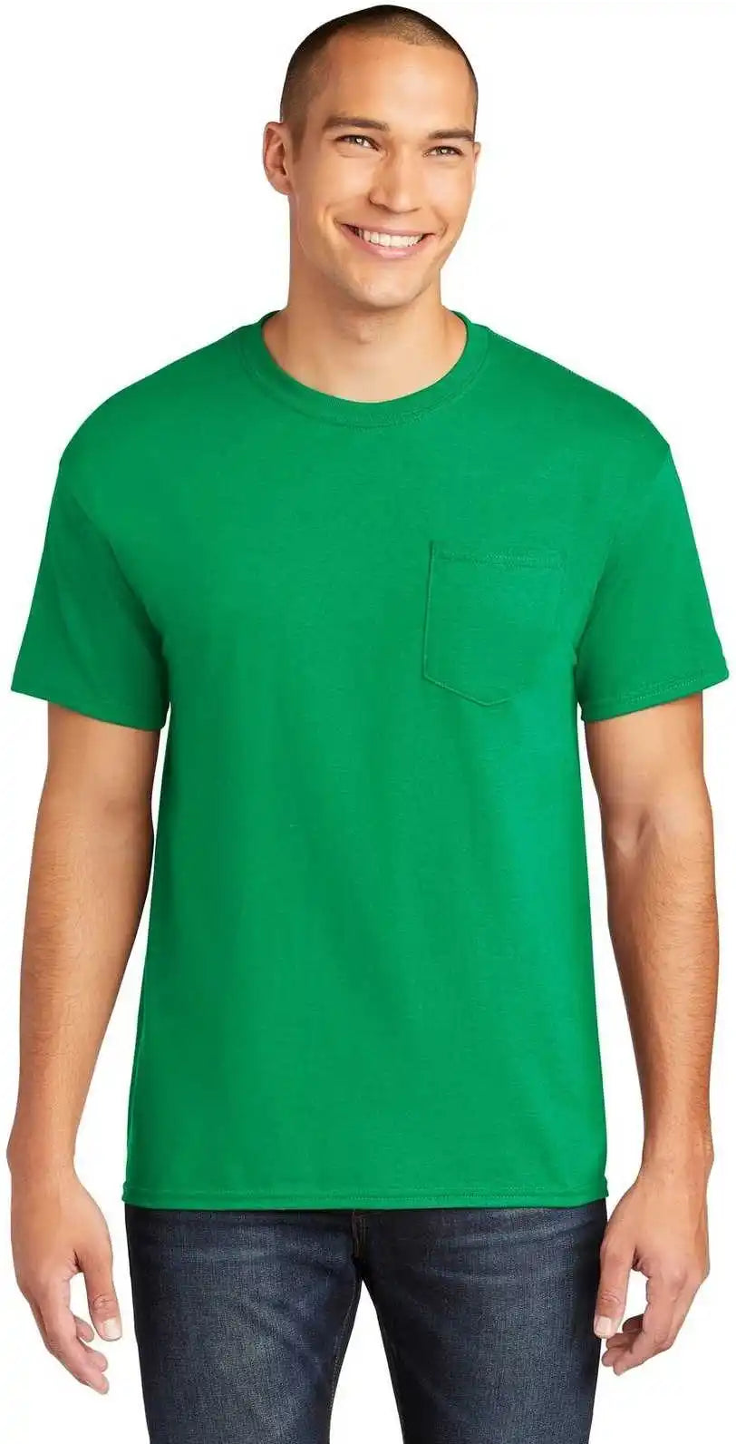 Gildan 5300 Heavy Cotton 100% Pocket t Shirt Irish Green