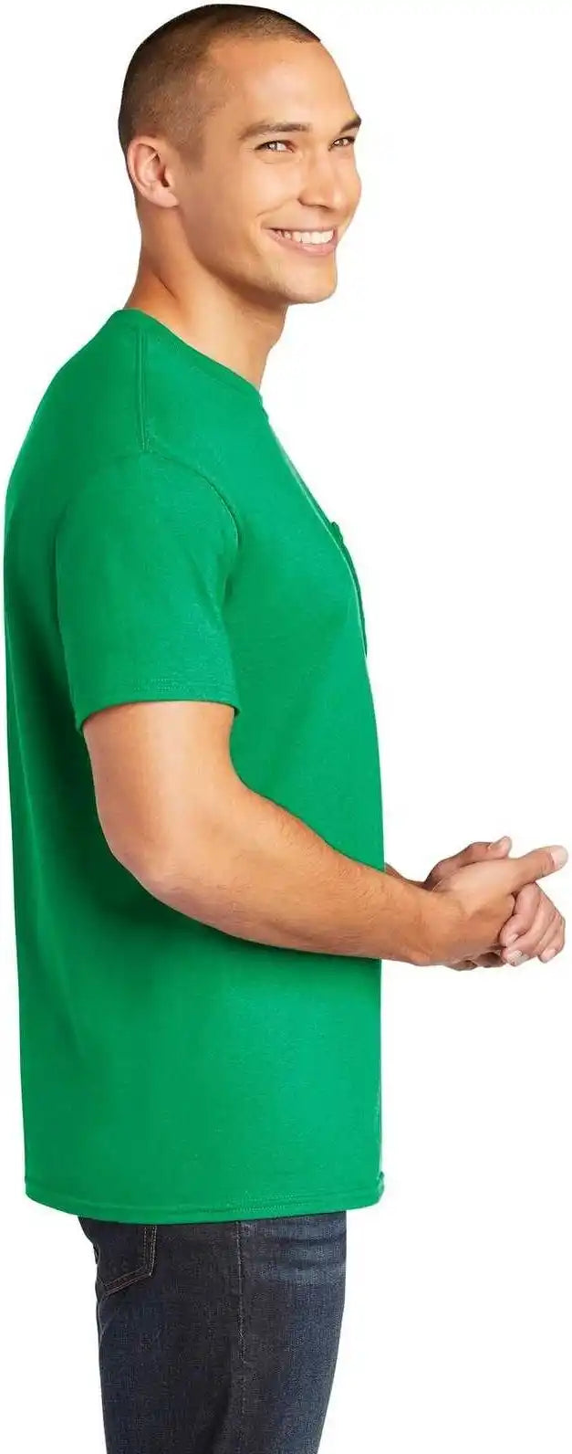 Gildan 5300 Heavy Cotton 100% Pocket t Shirt Irish Green