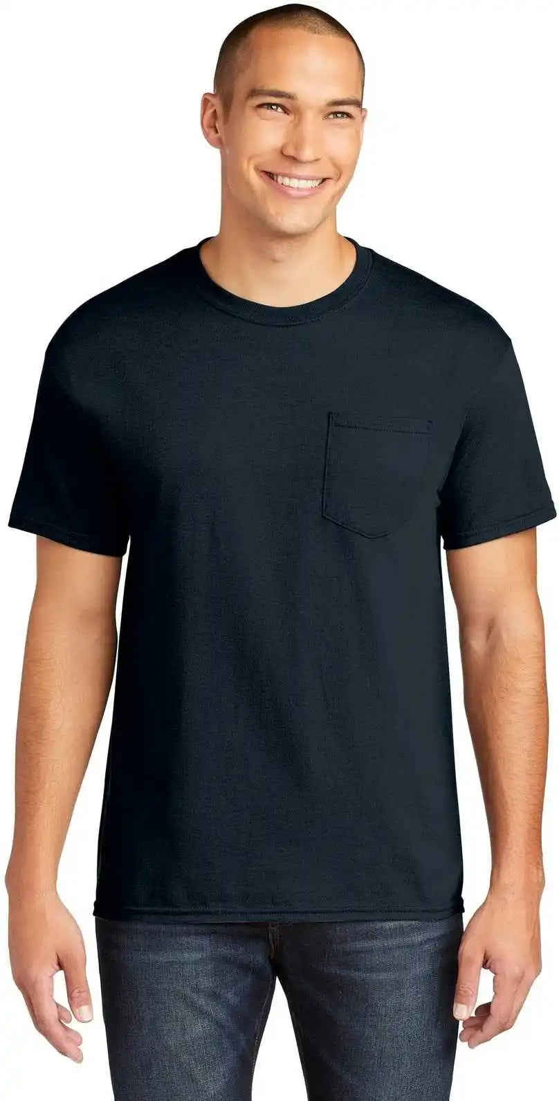 Gildan 5300 Heavy Cotton 100% Pocket t Shirt Navy
