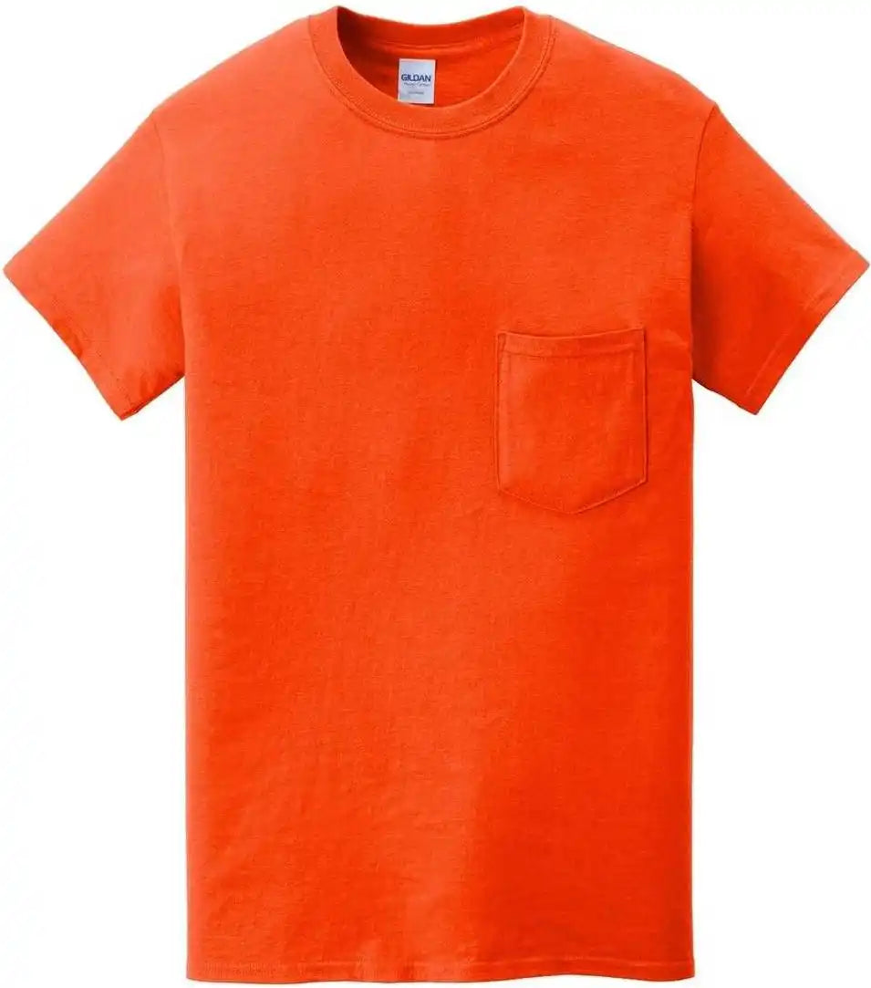 Gildan 5300 Heavy Cotton 100% Pocket t Shirt Orange