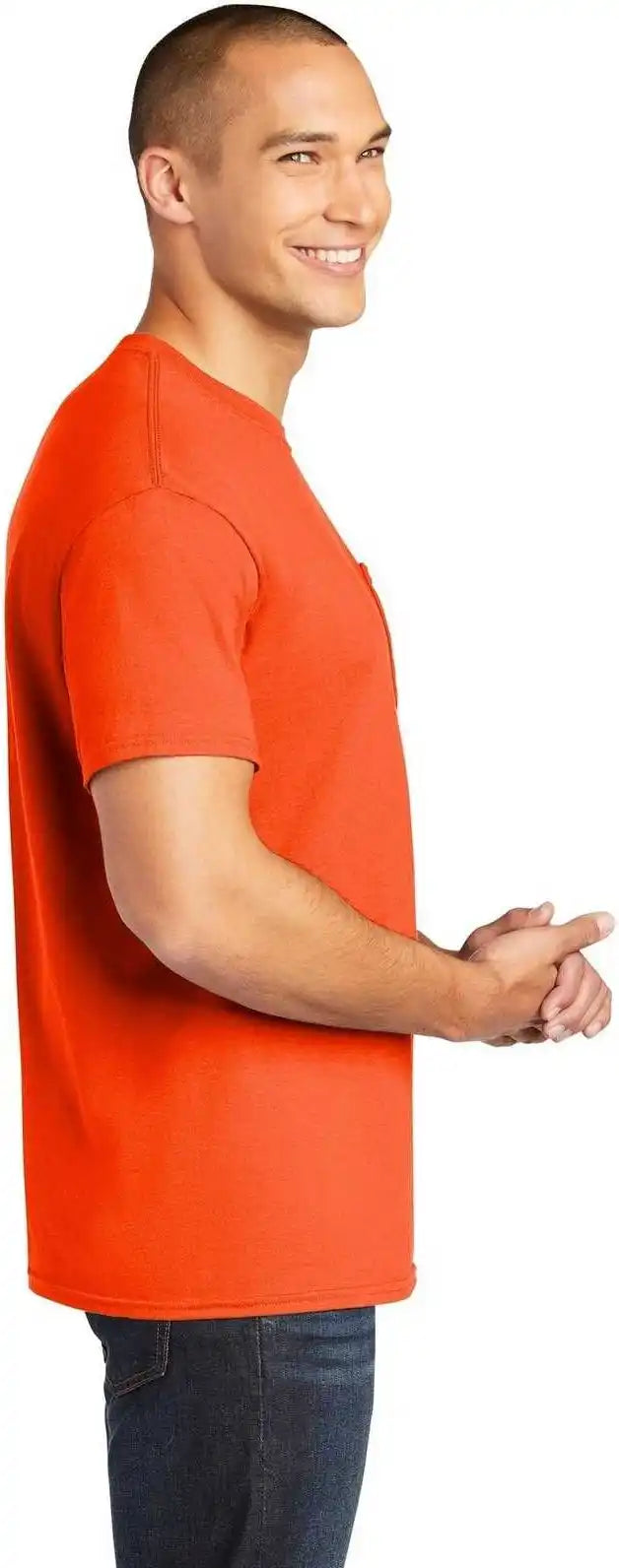 Gildan 5300 Heavy Cotton 100% Pocket t Shirt Orange