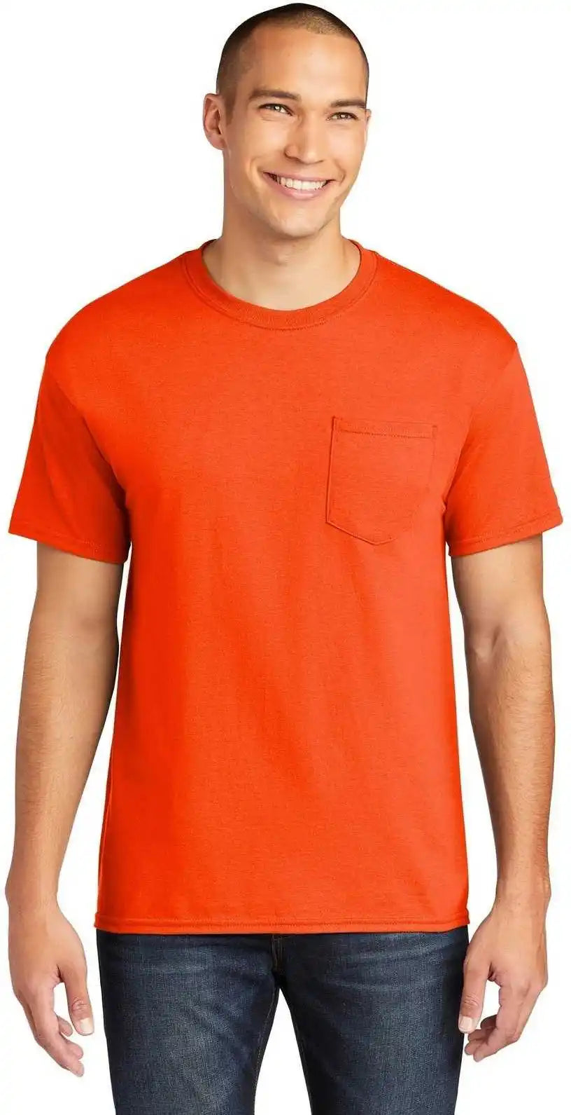 Gildan 5300 Heavy Cotton 100% Pocket t Shirt Orange