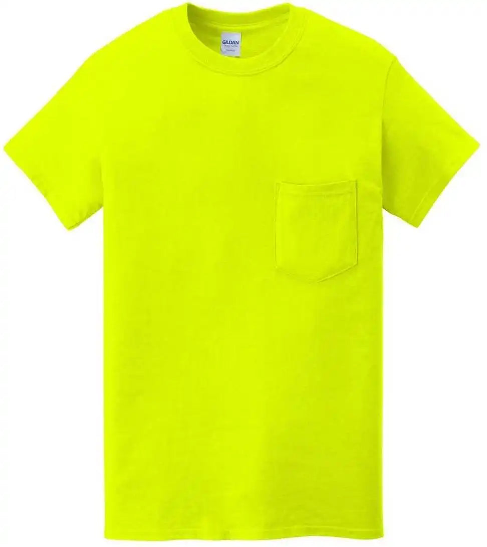 Gildan 5300 Heavy Cotton 100% Pocket t Shirt Safety Green