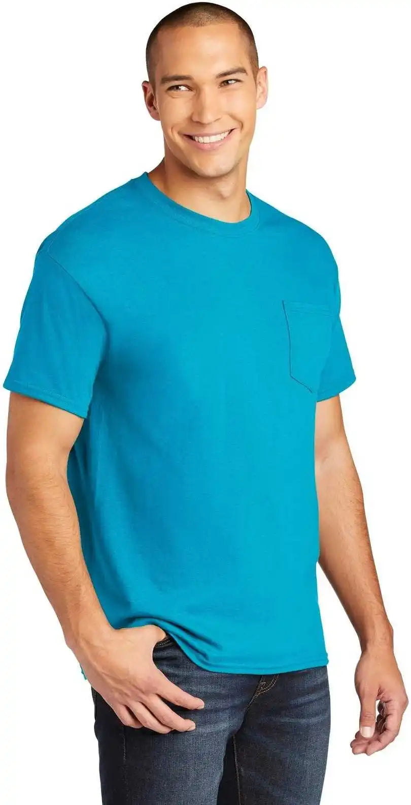 Gildan 5300 Heavy Cotton 100% Pocket t Shirt Sapphire