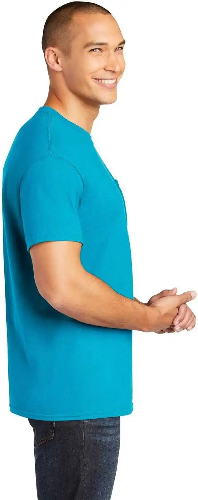 Gildan 5300 Heavy Cotton 100% Pocket t Shirt Sapphire