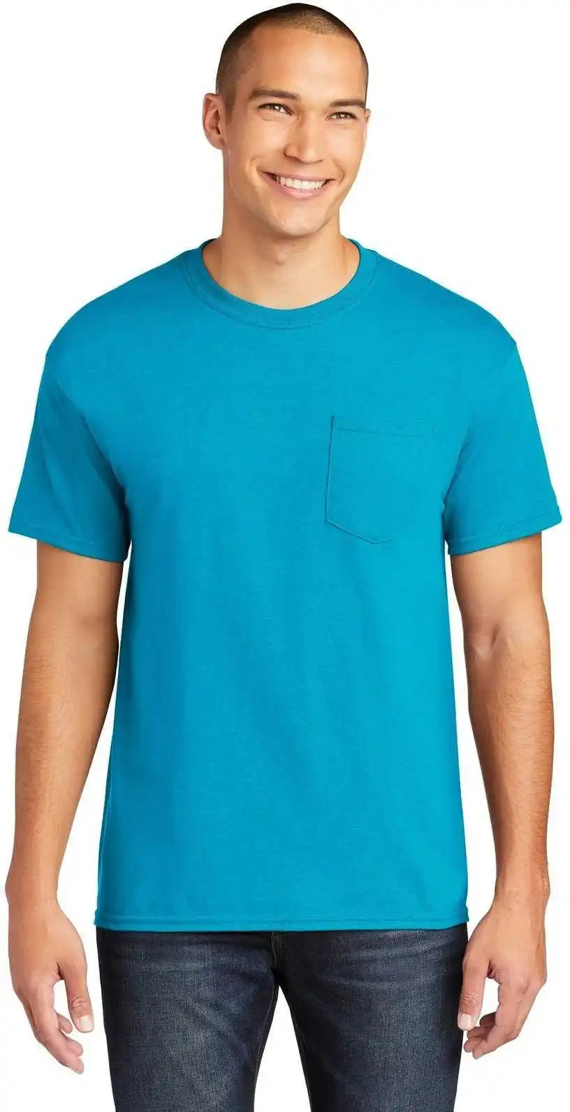 Gildan 5300 Heavy Cotton 100% Pocket t Shirt Sapphire