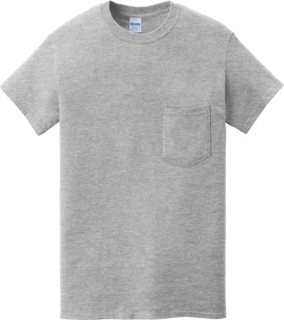 Gildan 5300 Heavy Cotton 100% Pocket t Shirt Sport Gray