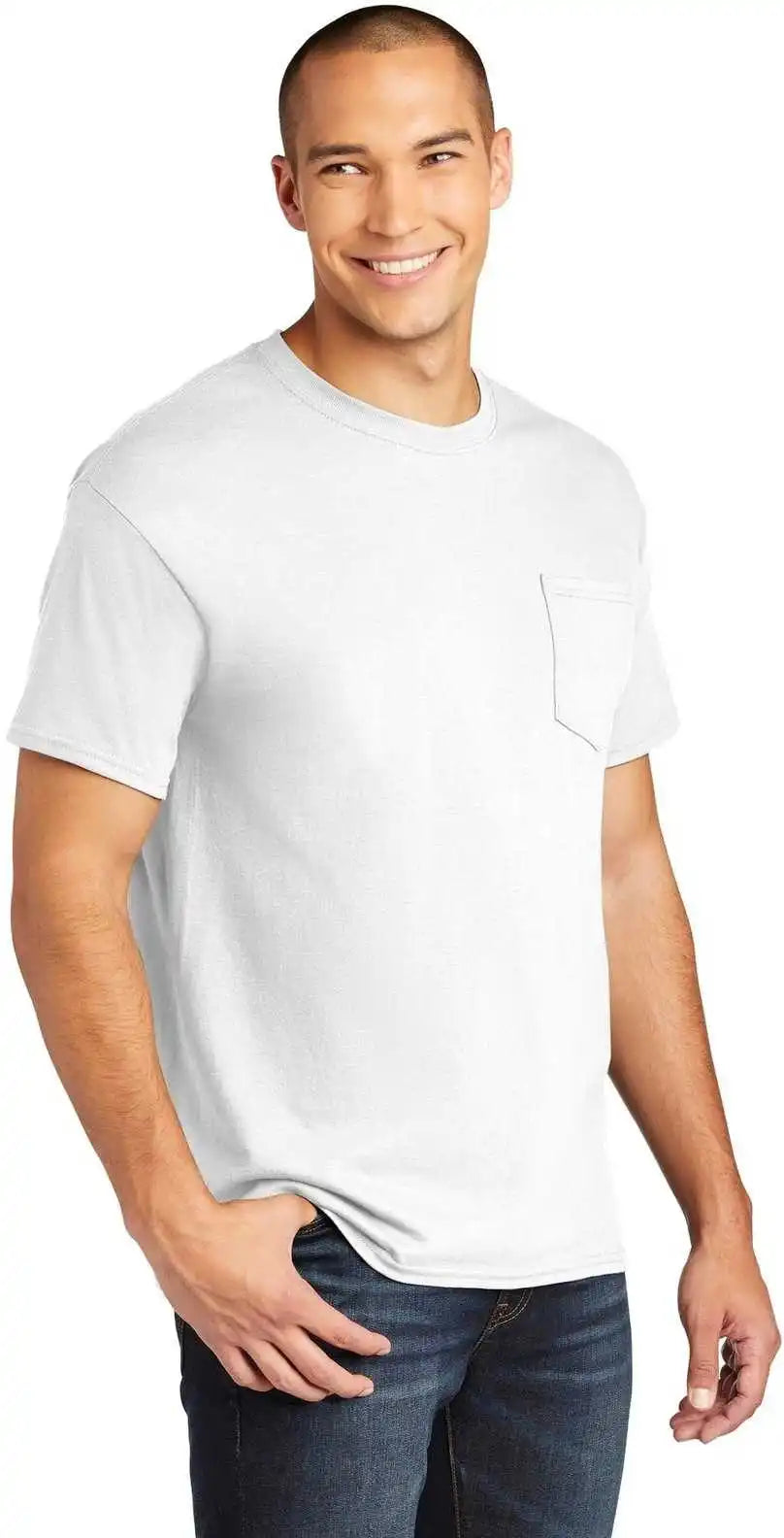 Gildan 5300 Heavy Cotton 100% Pocket t Shirt White