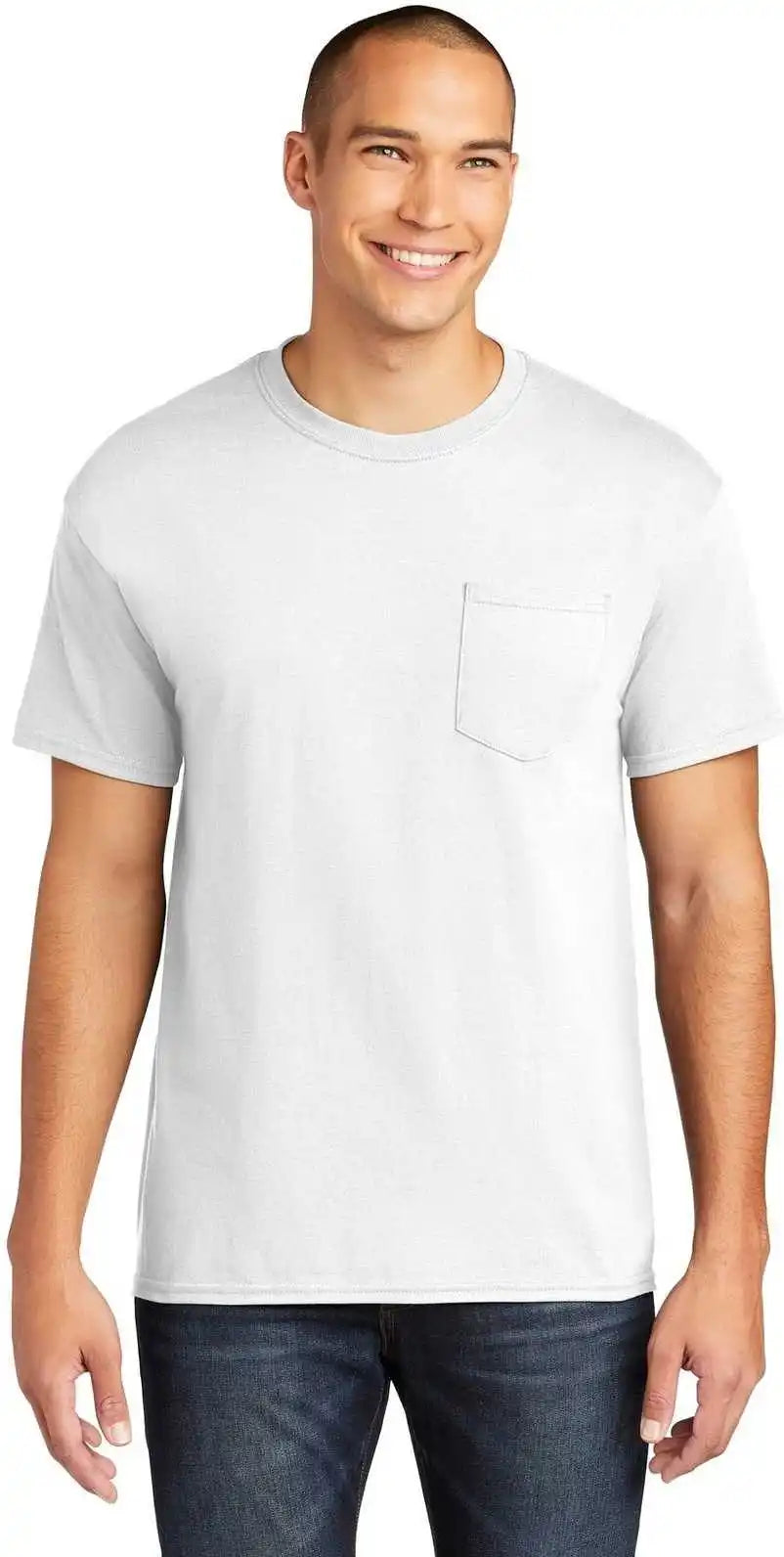 Gildan 5300 Heavy Cotton 100% Pocket t Shirt White