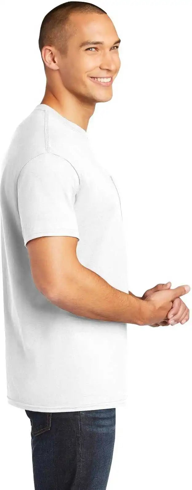 Gildan 5300 Heavy Cotton 100% Pocket t Shirt White