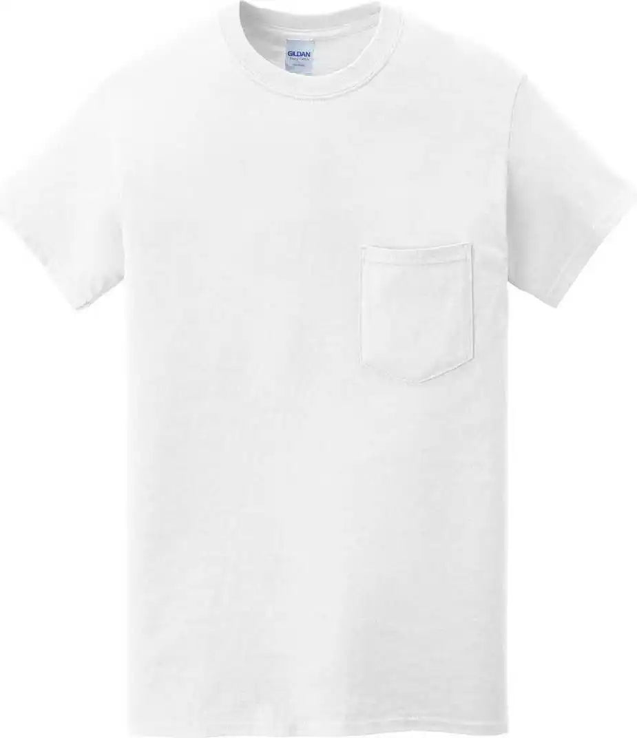 Gildan 5300 Heavy Cotton 100% Pocket t Shirt White