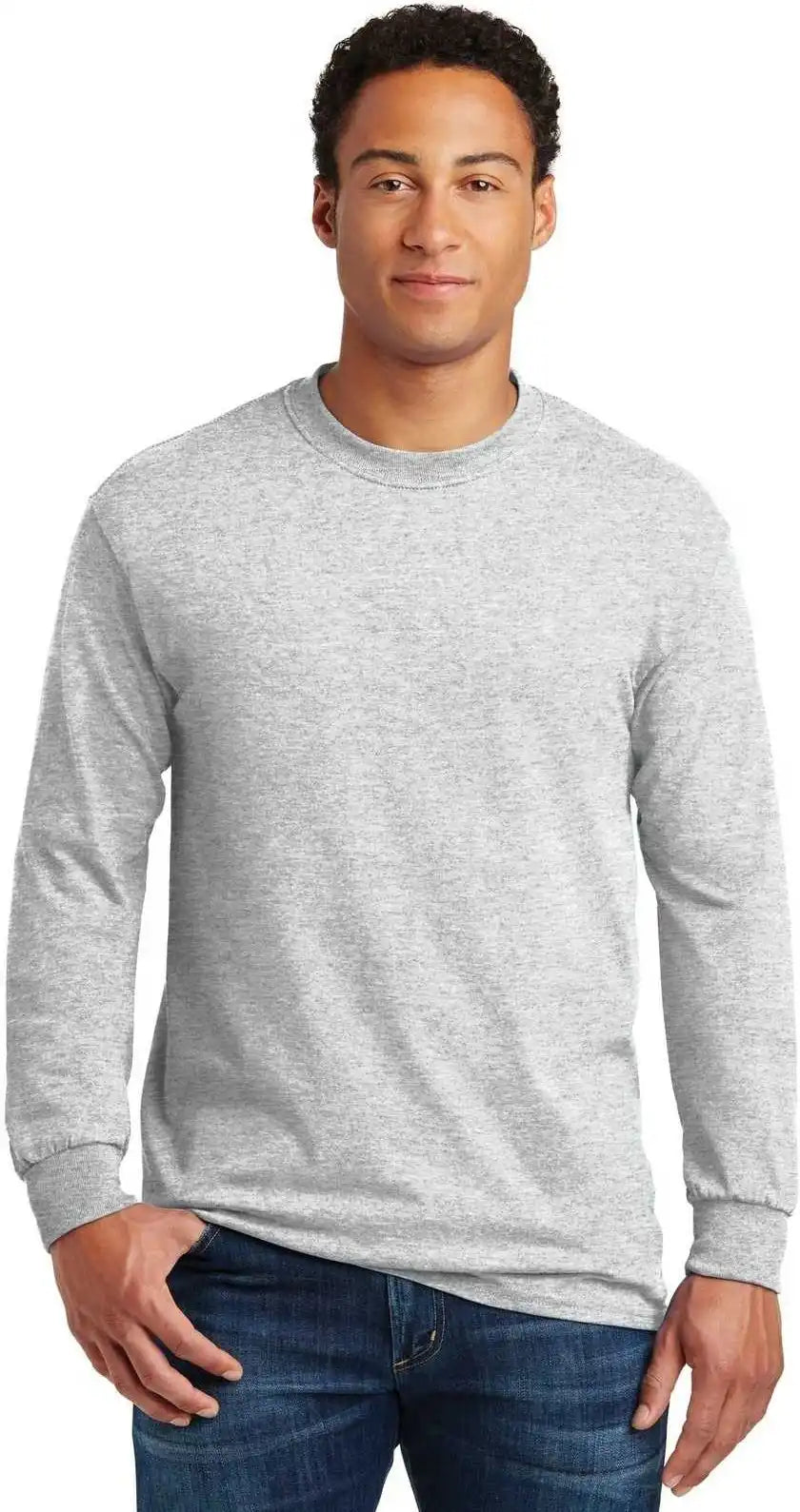 Gildan 5400 Heavy Cotton 100% Long Sleeve t Shirt Ash
