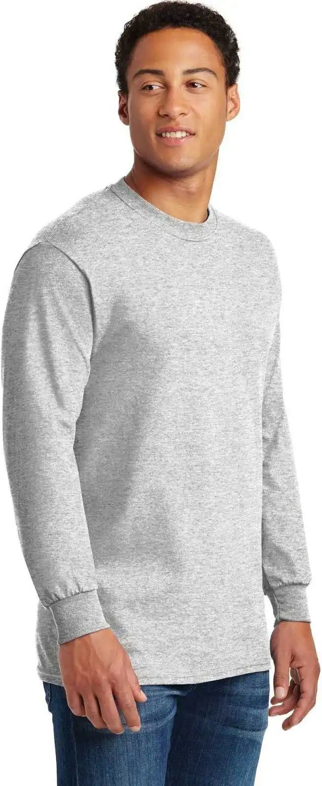 Gildan 5400 Heavy Cotton 100% Long Sleeve t Shirt Ash