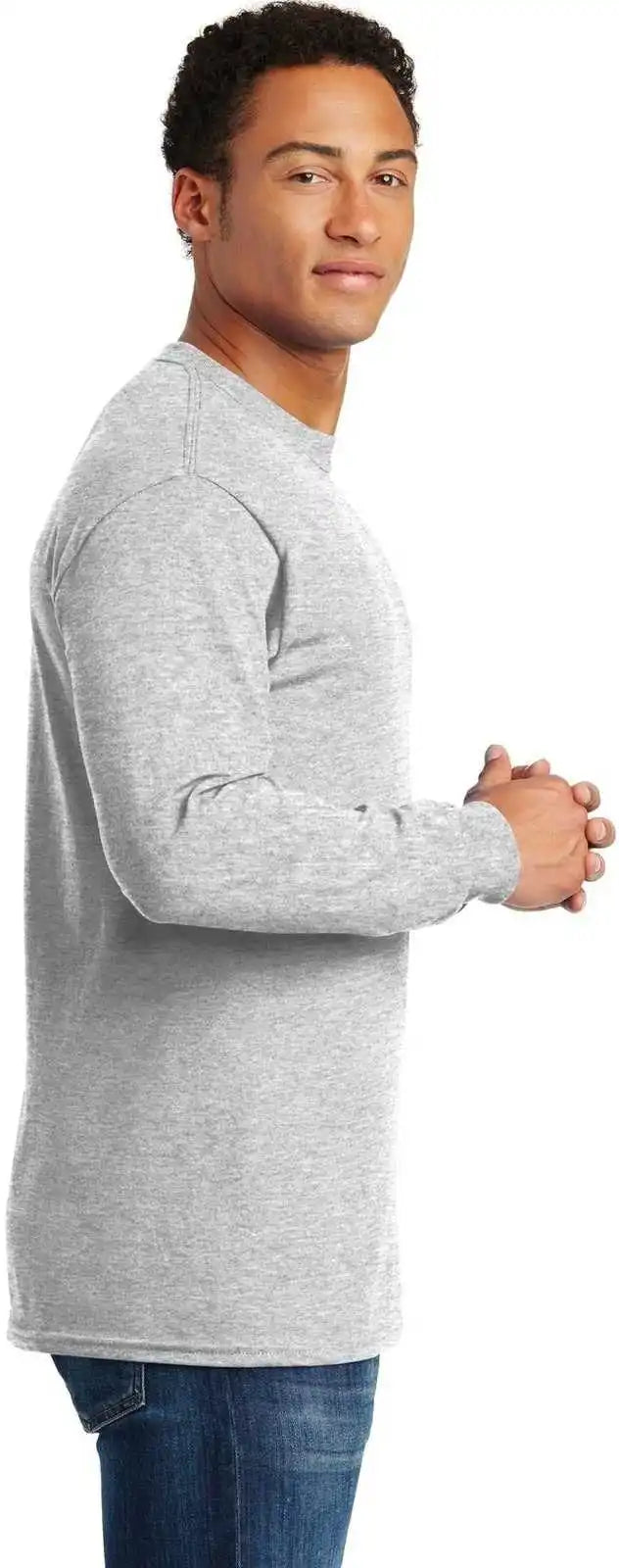 Gildan 5400 Heavy Cotton 100% Long Sleeve t Shirt Ash