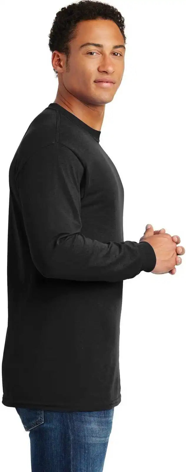 Gildan 5400 Heavy Cotton 100% Long Sleeve T-shirt - Black