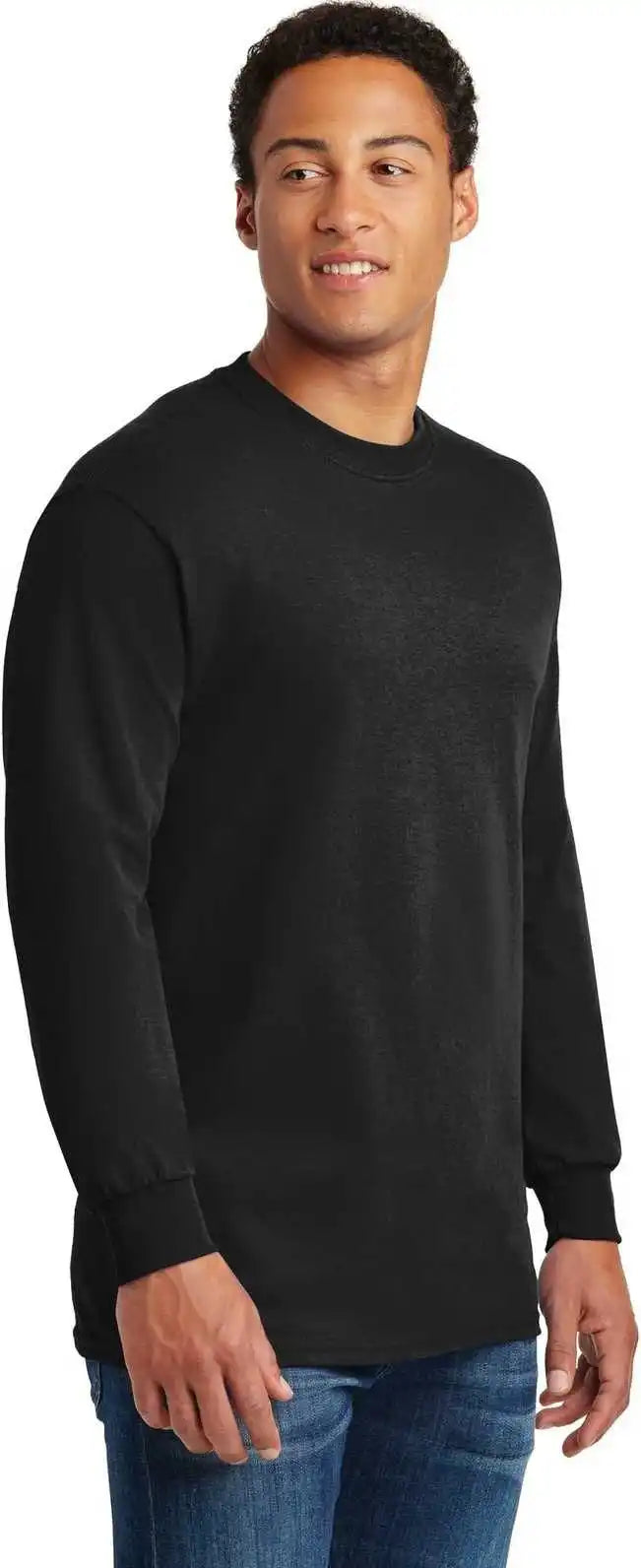 Gildan 5400 Heavy Cotton 100% Long Sleeve T-shirt - Black