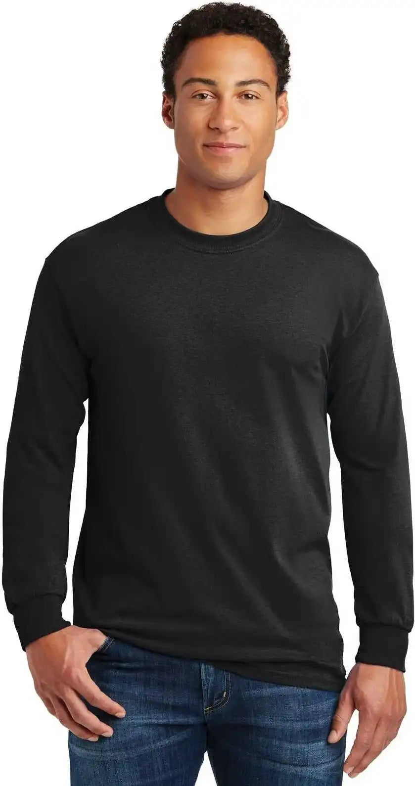 Gildan 5400 Heavy Cotton 100% Long Sleeve T-shirt - Black
