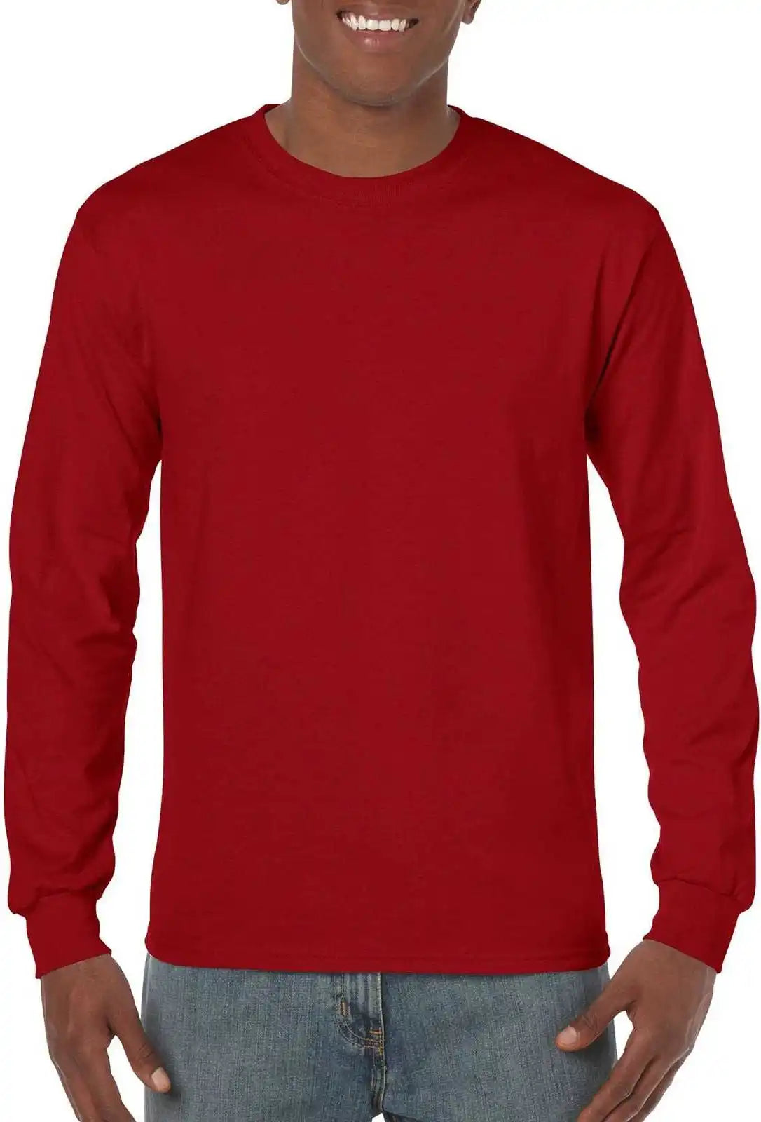 Gildan 5400 Heavy Cotton 100% Long Sleeve t Shirt Cardinal Red