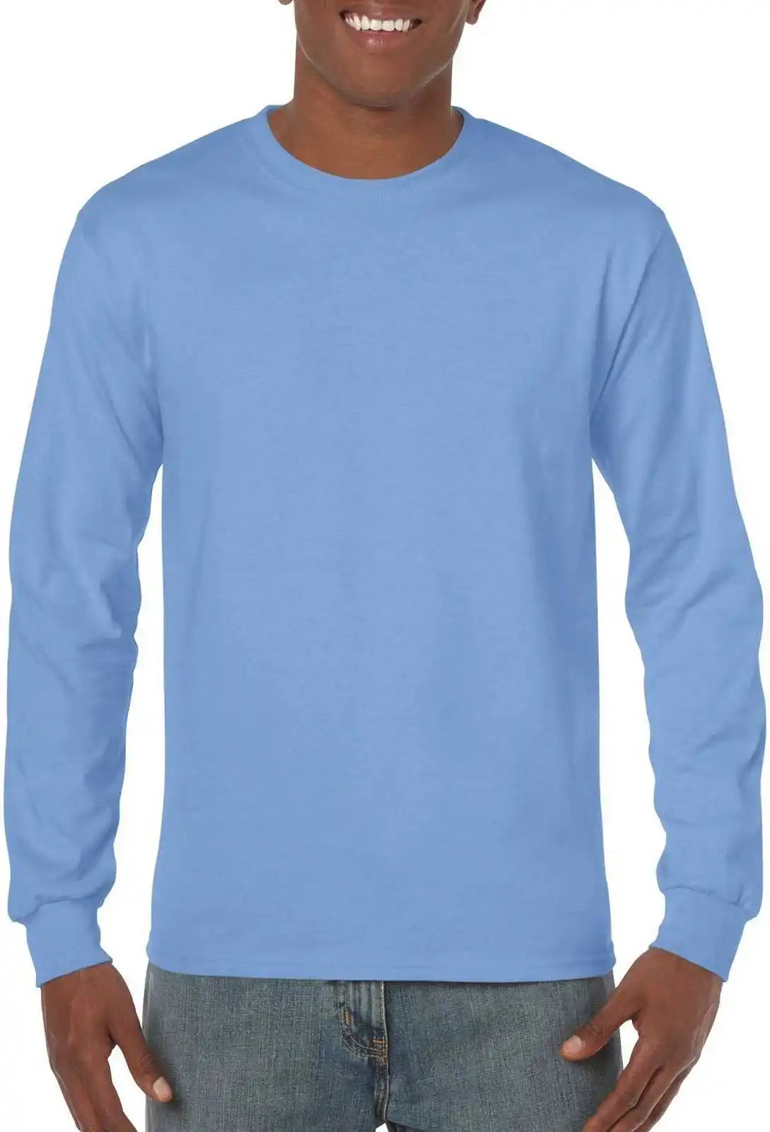 Gildan 5400 Heavy Cotton 100% Long Sleeve t Shirt Carolina Blue