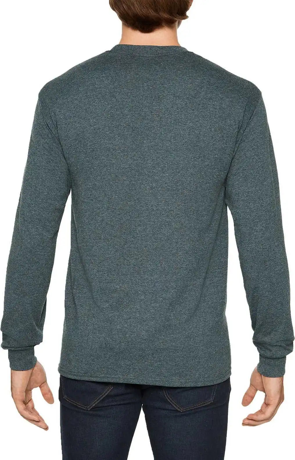 Gildan 5400 Heavy Cotton 100% Long Sleeve t Shirt Dark Heather