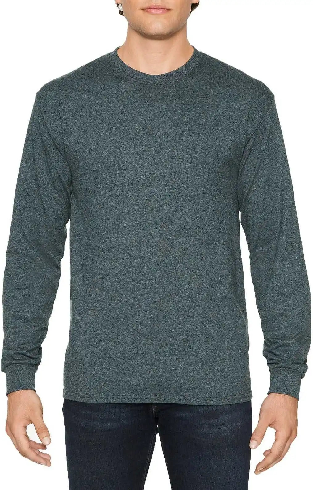 Gildan 5400 Heavy Cotton 100% Long Sleeve t Shirt Dark Heather