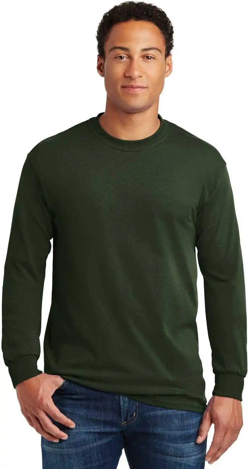 Gildan 5400 Heavy Cotton 100% Long Sleeve t Shirt Forest