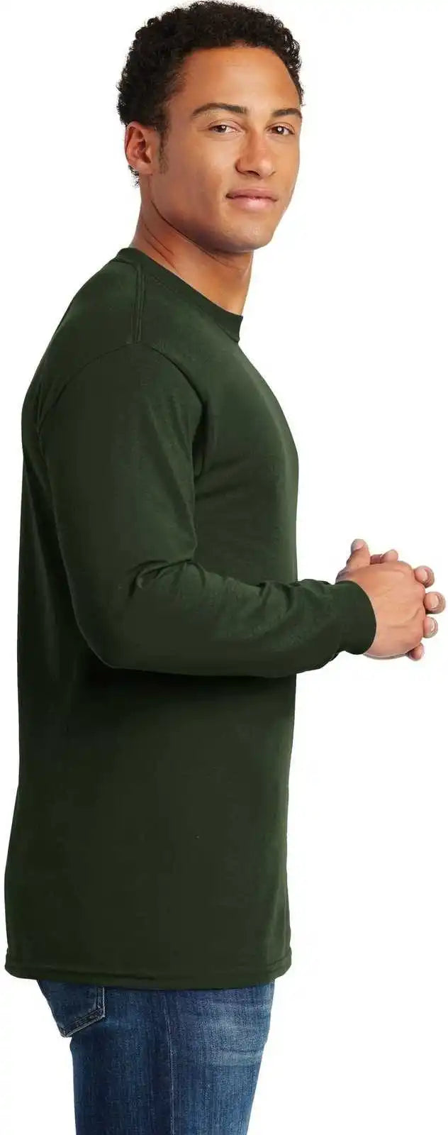 Gildan 5400 Heavy Cotton 100% Long Sleeve t Shirt Forest
