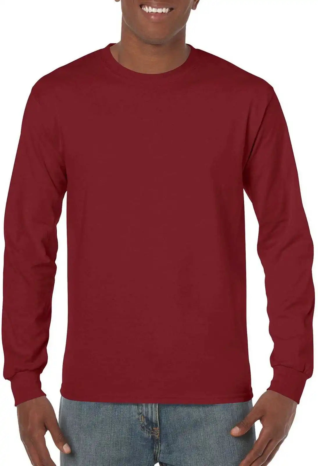 Gildan 5400 Heavy Cotton 100% Long Sleeve t Shirt Garnet