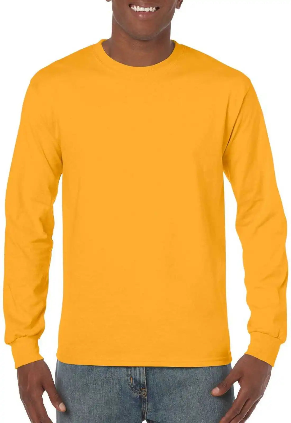 Gildan 5400 Heavy Cotton 100% Long Sleeve t Shirt Gold