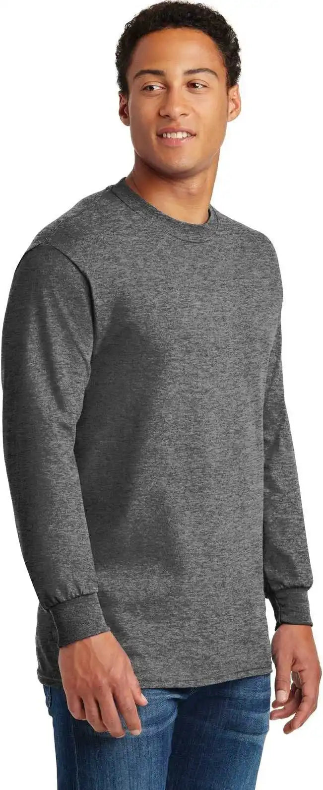 Gildan 5400 Heavy Cotton 100% Long Sleeve t Shirt Graphite Heather