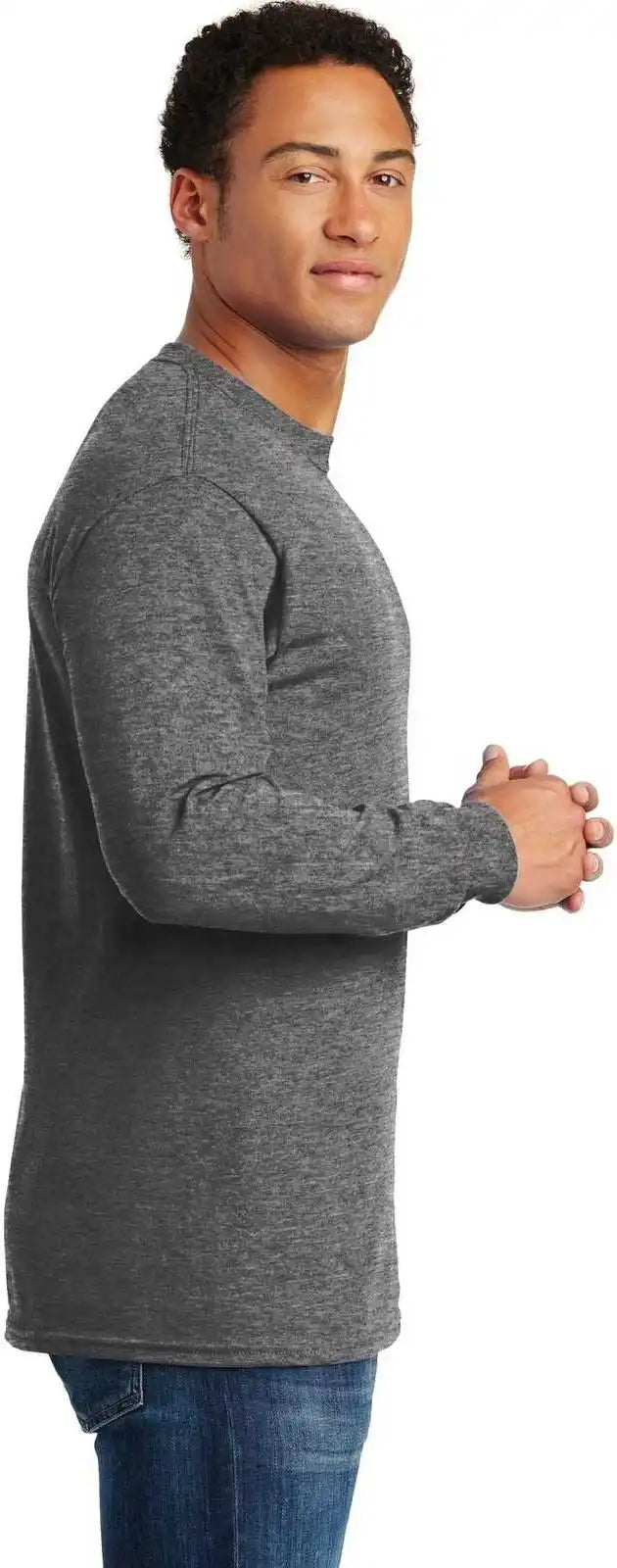 Gildan 5400 Heavy Cotton 100% Long Sleeve t Shirt Graphite Heather