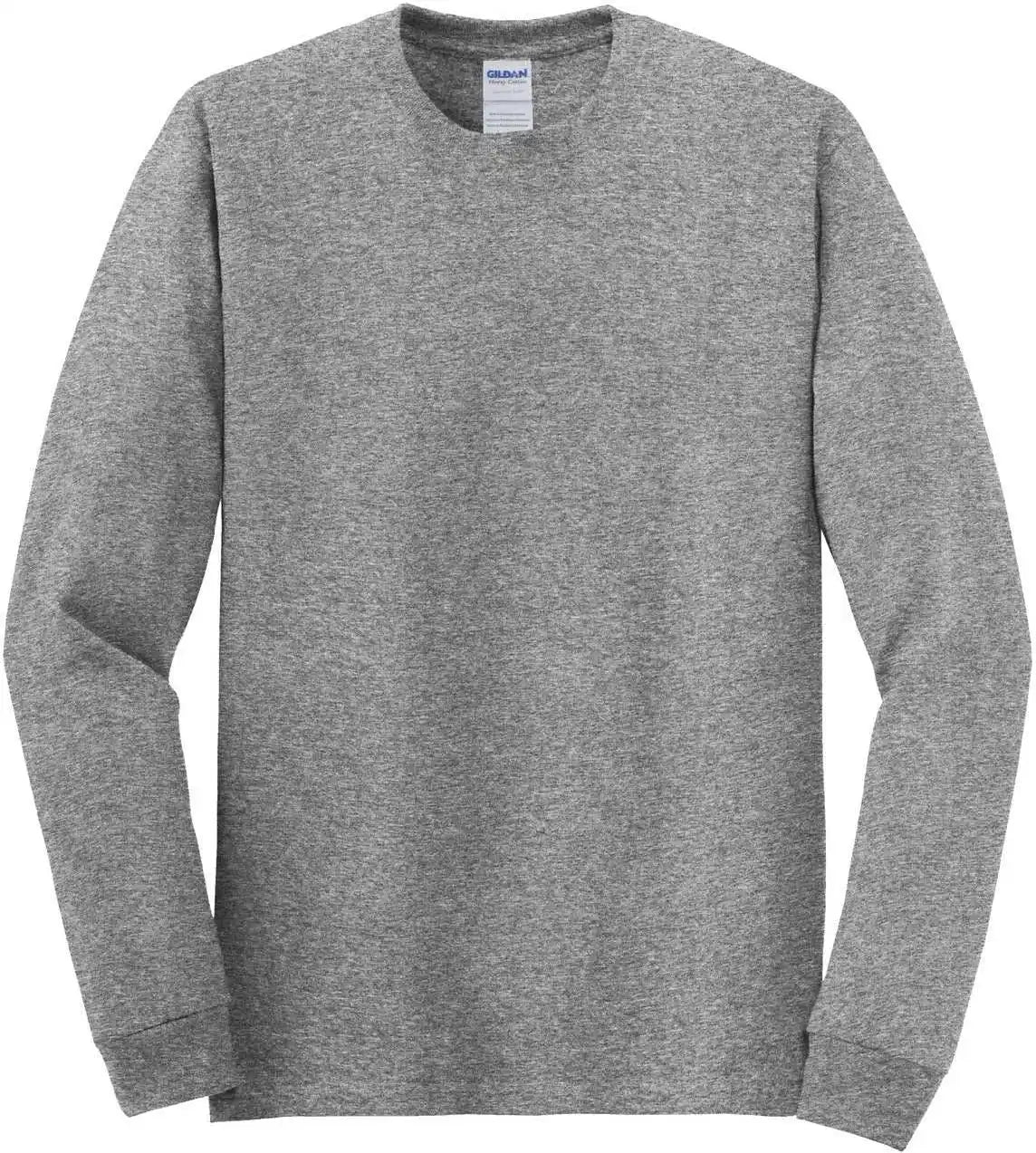 Gildan 5400 Heavy Cotton 100% Long Sleeve t Shirt Graphite Heather