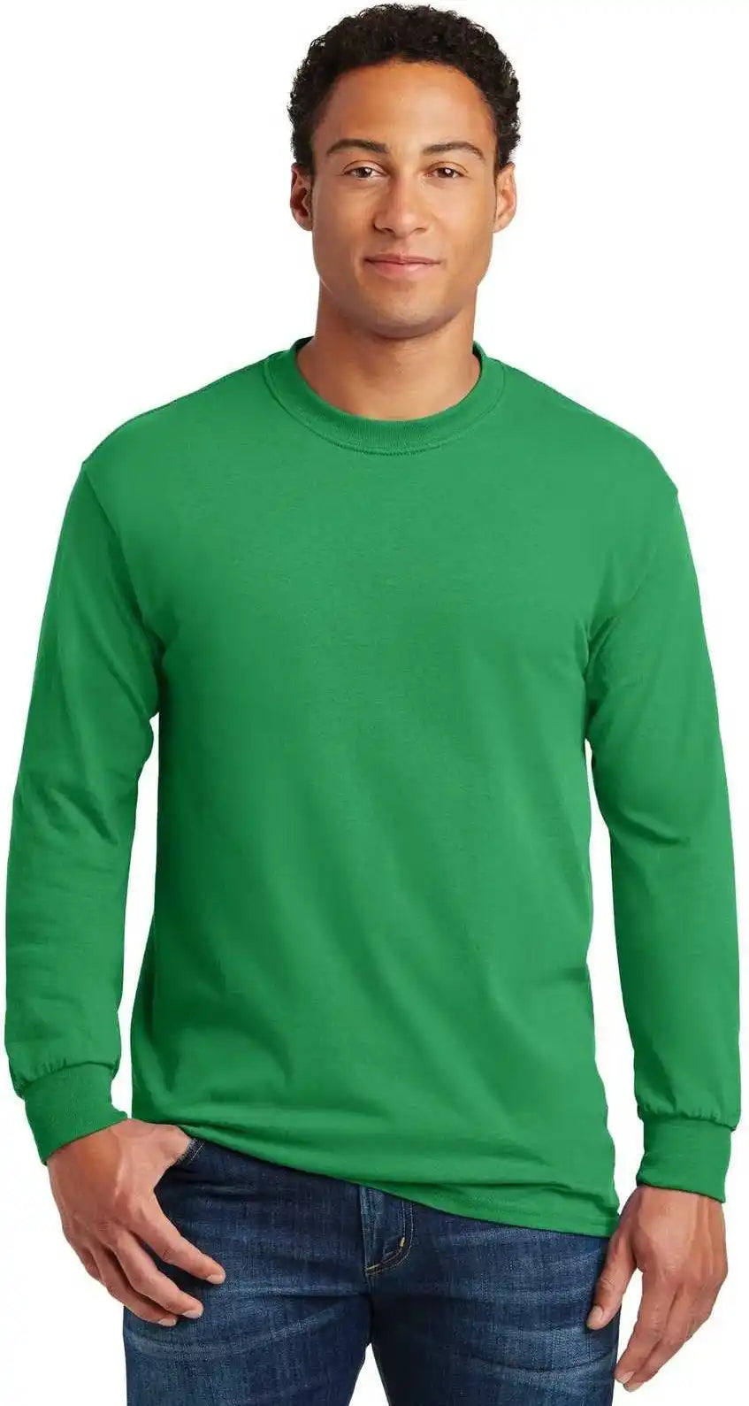Gildan 5400 Heavy Cotton 100% Long Sleeve t Shirt Irish Green